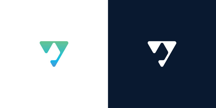 Modern abstract geometric logo design featuring a stylized letter V. Vibrant gradient color symbolizes innovation, technology, and progress for contemporary brand identity