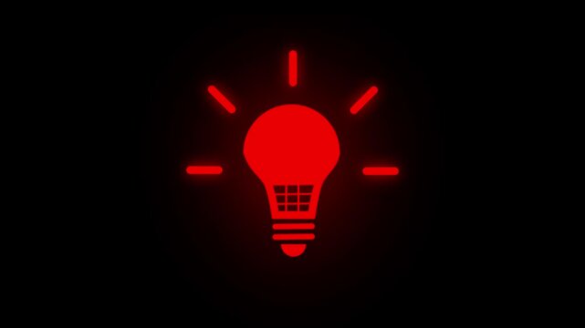 light bulb animated outline icon. Creative idea, Innovation and inspiration icon video.
