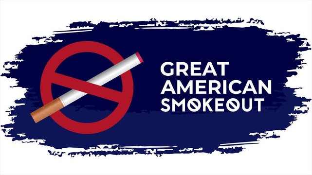 Clean animated awareness graphic for the Great American Smokeout, encouraging people to quit smoking and take positive steps toward a healthier, tobacco-free life.