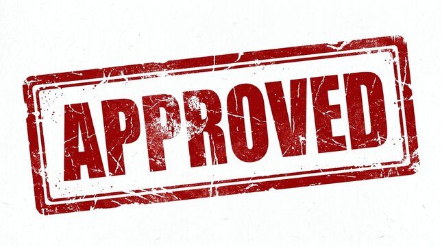 Red approved stamp graphic