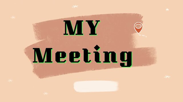Digital business meeting planner graphic featuring text overlay on soft peach background with minimalist decorative elements for professional planning