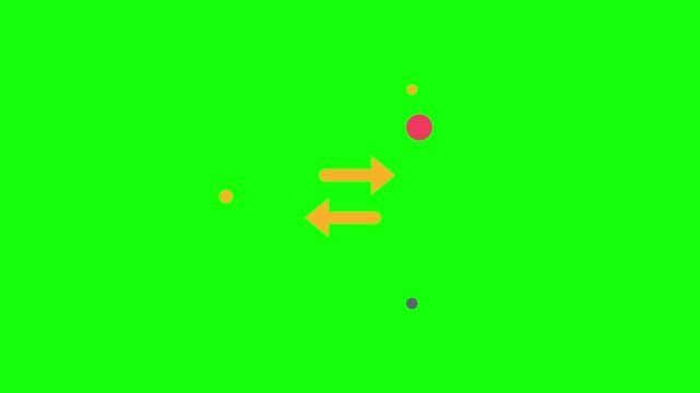 Retweet Arrows with Dots Orbiting Around with an Accent Dot