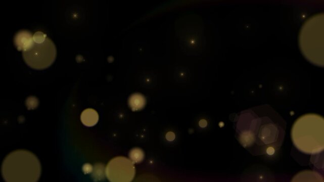 Animated forever text overlay featuring golden sunburst rays against a dark bokeh light background with light particles drifting