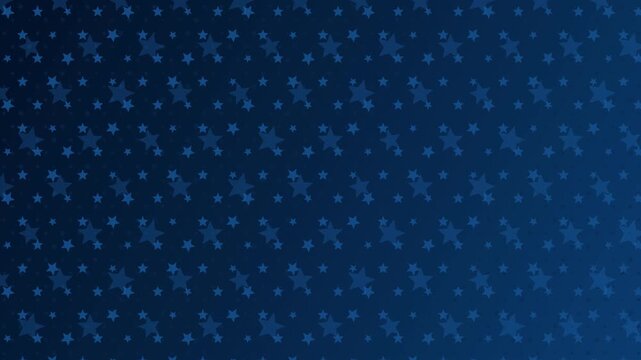 Abstract dark blue background with a moving pattern of flat sapphire stars. This seamless abyssal night motion graphic loop is perfect for calm magical or holiday video designs.