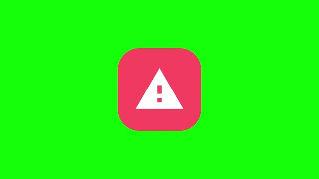 Alert Triangle Shaking in Place on a Square Chip