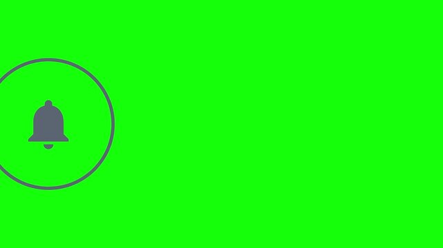 Notification Bell Flying Left to Right inside a Ring Frame