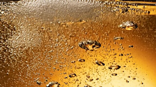 close up of fizzy drink bubbles