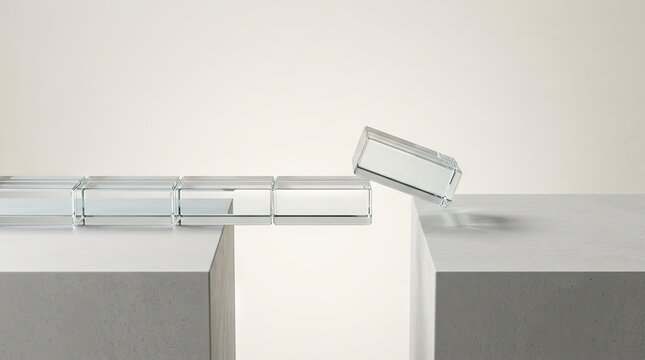 Transparent Blocks Forming a Bridge Across a Business Gap