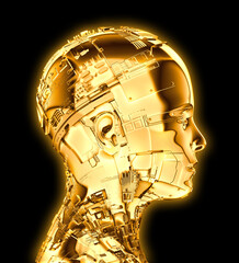Humanoid im Profil goldfarben © Patrick P. Palej