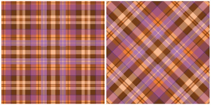 Purple and Brown Plaid Tartan Textile, checkered pattern, fabric pattern, tartan pattern