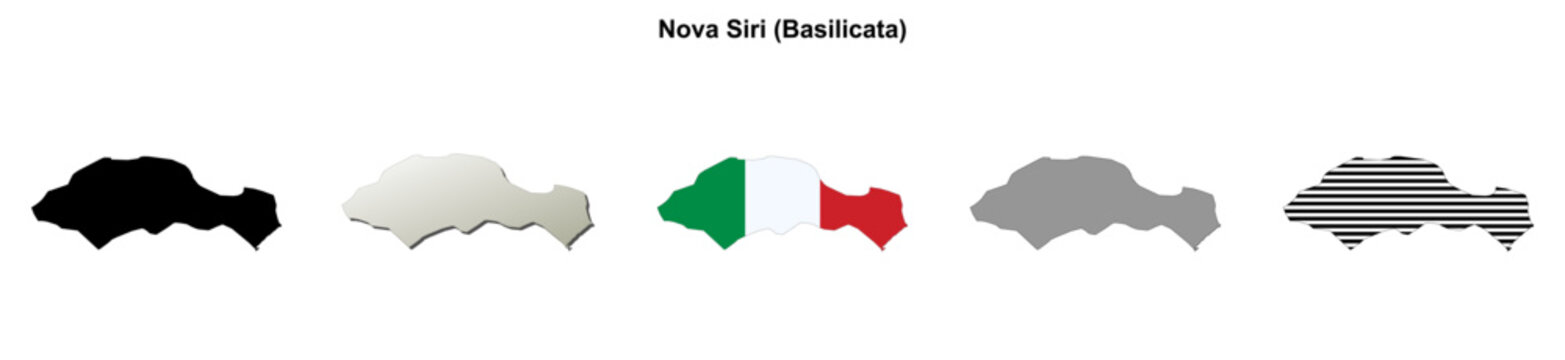 Nova Siri (Basilicata) outline map set