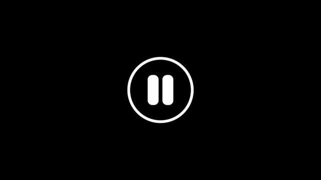 Cursor arrow clicking play and pause button motion graphic with alpha channel. Mouse pointer click media player icon animated on transparent background.