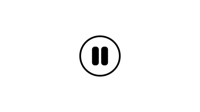 Cursor arrow clicking play and pause button motion graphic with alpha channel. Mouse pointer click media player icon animated on transparent background.