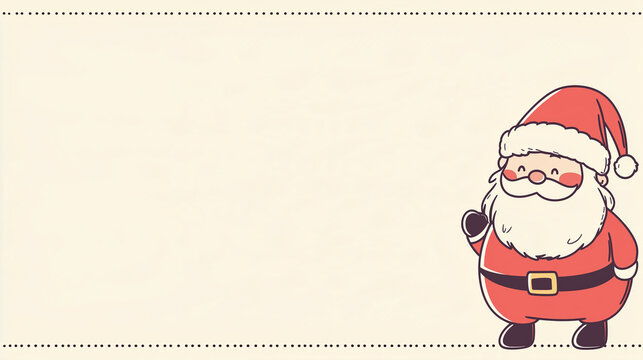 Cute Santa Claus illustration with a simple border design  