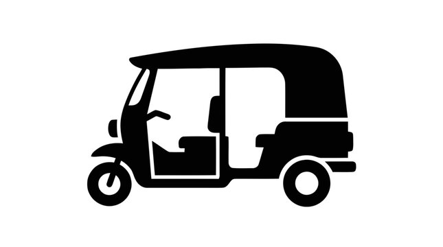 Vector illustration of tuktuk icon on a transparent background