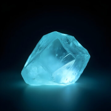 Aquamarine Crystal Macro Backlit Glowing Mineral