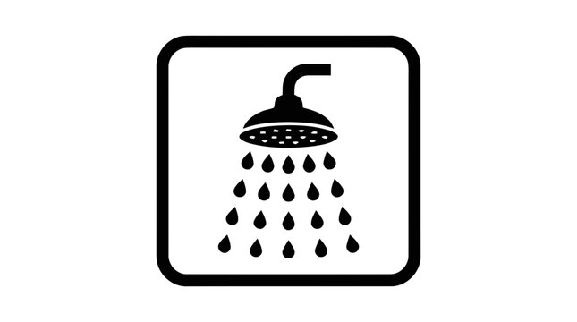 Vector illustration of shower icon on a transparent background