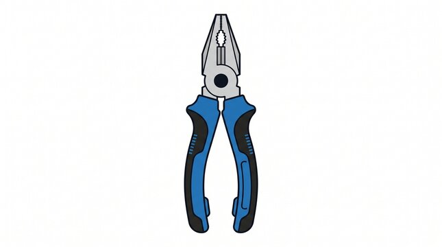 Blue and black combination pliers with insulated handles for electrical work