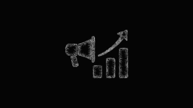 Sketch roas icon animation - smooth progressive reveal