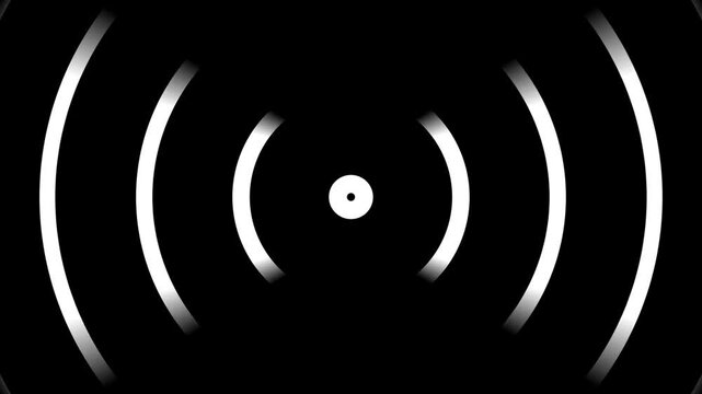Radio waves seamless animation background. sound wave signal, radar and artificial intelligent audio wave. 4K video