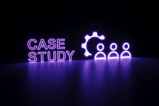 CASE STUDY neon concept self illumination background 3D illustration