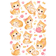 Fototapeta premium cute cartoon cats pattern