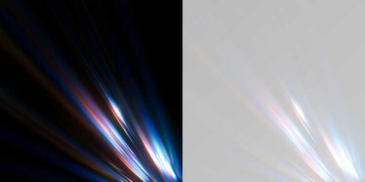 Prism light burst with lens flare, spectral rays and crystal glow.