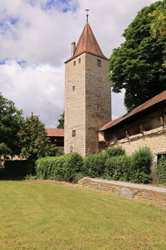Blick in die Altstadt von Berching im Altm&uuml;hltal in Bayern	