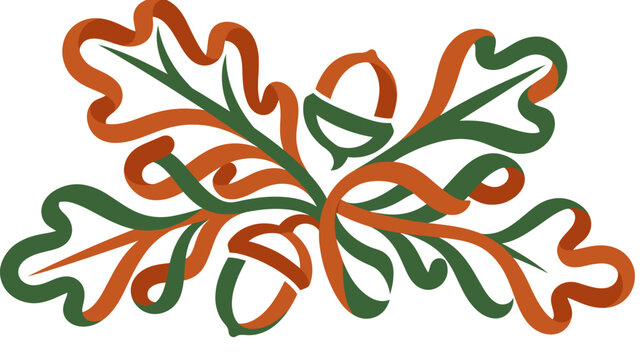 Abstract Stylized Pinecone Logo Design with Orange Spiraling Ribbons on a White Background