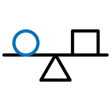 Seesaw Weight Comparison Icon for Balance and Difference Analysis Isolated on Transparent Background PNG