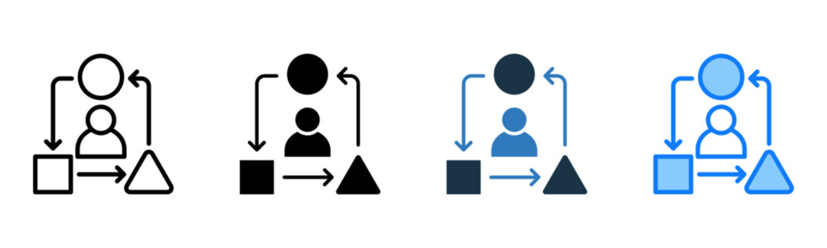Adaptability icon multiple style vector illustration
