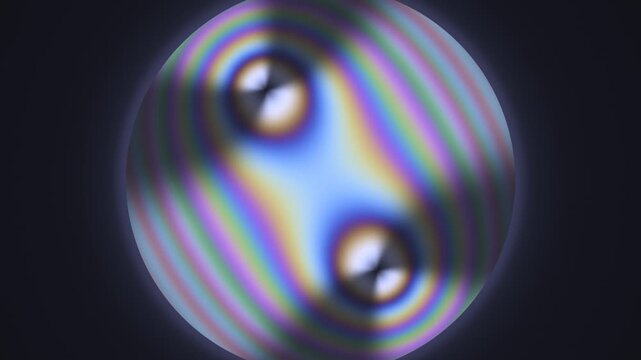 Conoscopic Interference Figure With Swinging Isogyre Brushes In Polarized Light Seamless Loop in calm indigo tones