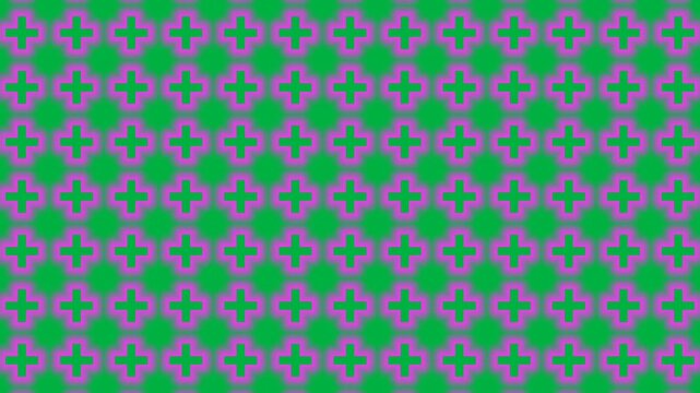 Neon Green and Pink Plus Sign Seamless Geometric Pattern