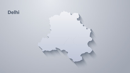 Obraz premium Delhi India National Capital Territory Map Silhouette Geographic Design