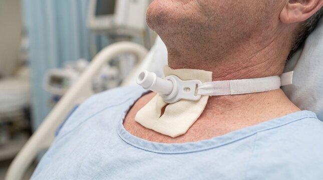 Tracheostomy Tube Secured in the Anterior Neck