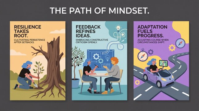 Examining the path of mindset with illustrations about resilience, feedback, and adaptation