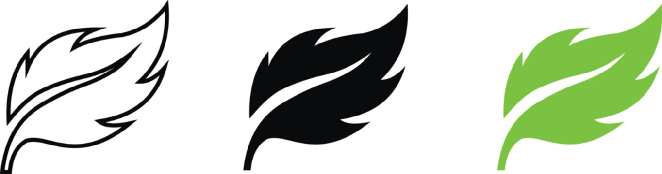 Leaf Icons  Modern Eco Vector 