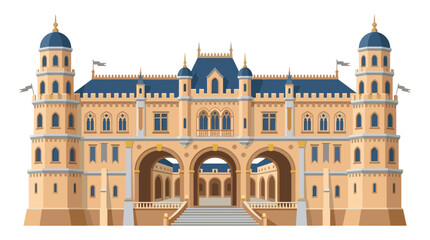 Fototapeta premium Grand European Palace Facade with Towers