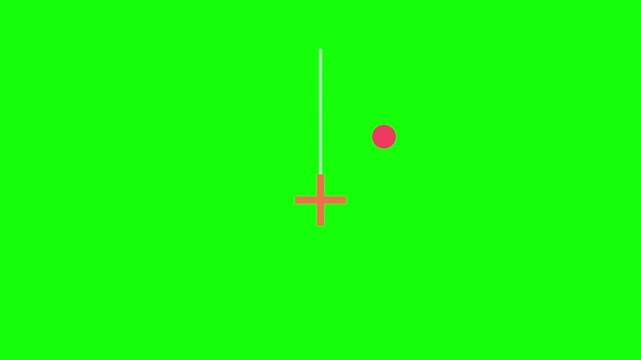 Notification Plus Sign Icon swinging like a pendulum plus an accent dot, Green Screen Loop Animation