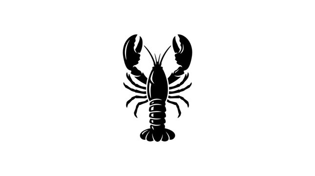 Black lobster silhouette vector illustration isolated on white background