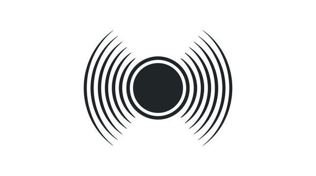 Minimalist Black Sound Wave and Signal Frequency Icon Vector Illustration