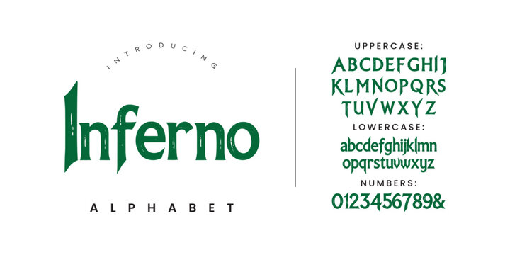 Inferno Alphabet Sharp Spooky Gothic Font Style for Dark Fantasy Art
