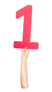 Number 1 png hand holding sign, transparent background