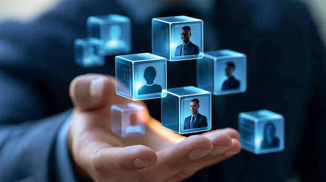HR manager analyzing employee development potential and career goals alongside candidate profiles on a digital interface, talent management, workforce development, employee