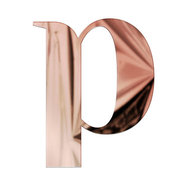 Letter p png rose gold textured font, transparent background