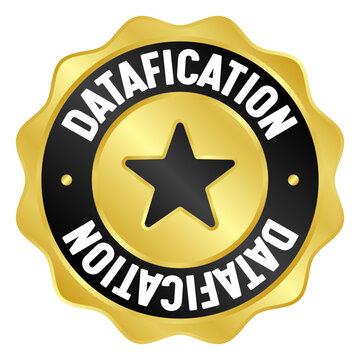 datafication golden badge. datafication gold seal or medal