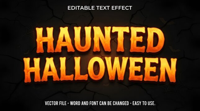Editable haunted halloween theme text effect