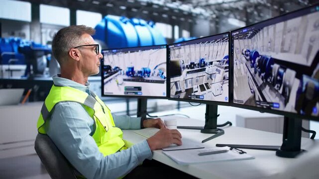 Engineer Carefully Monitors Real-time SCADA System