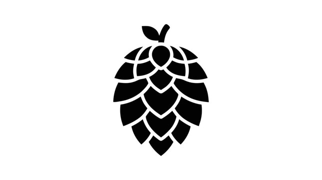 Vector illustration of hop cone icon, beer ingredient symbol on a transparent background