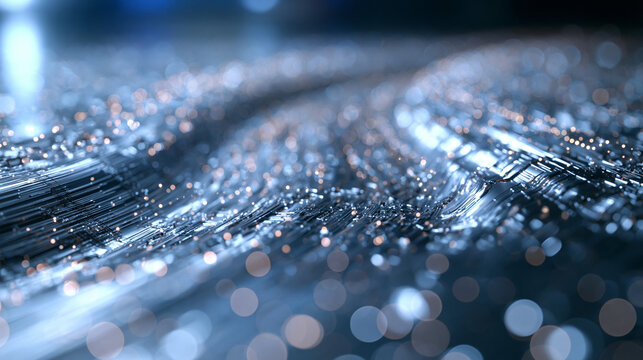 Abstract Futuristic Fiber Optic Digital Data Background